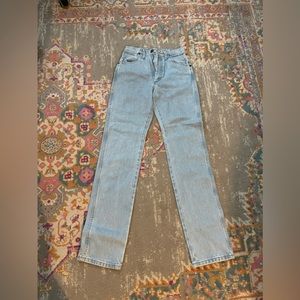 Light wash cowboy cut women’s wrangler jeans